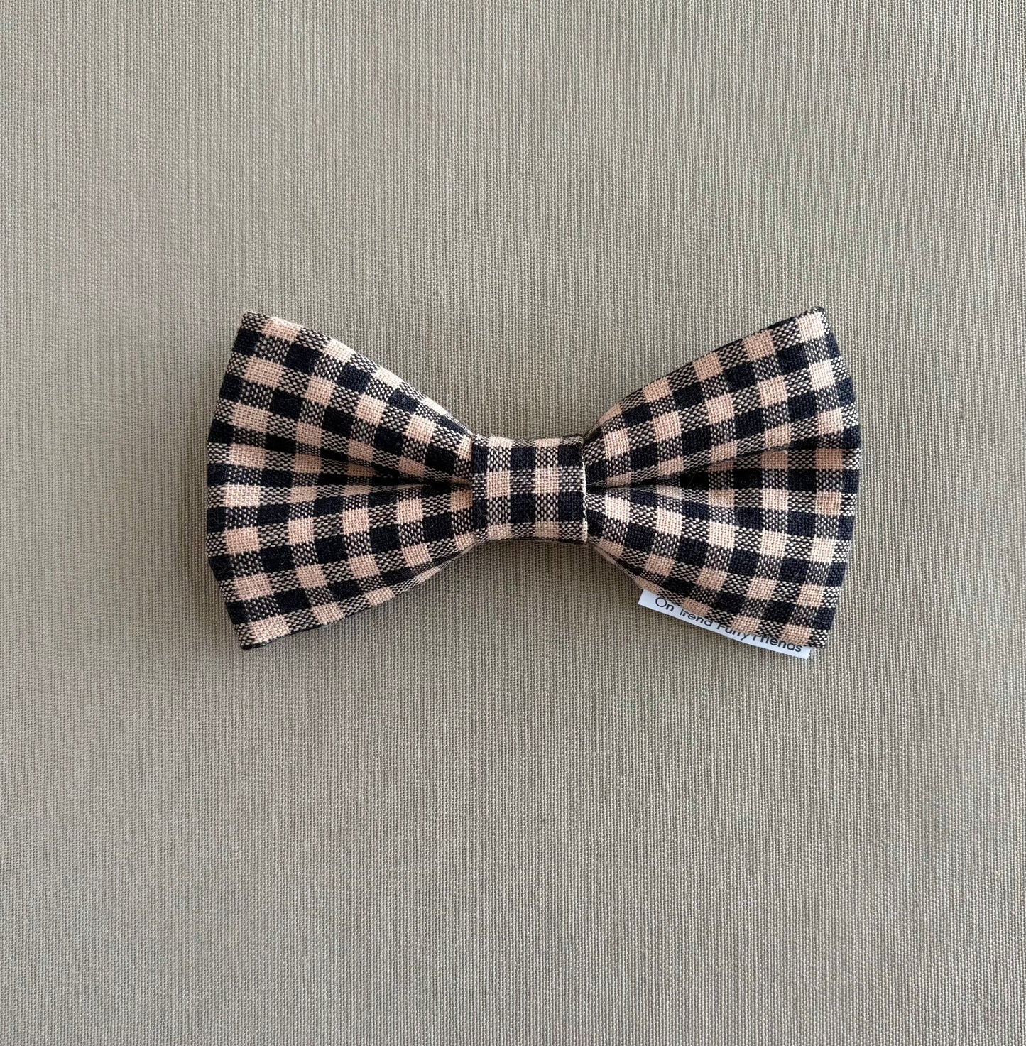 Black and Tan Gingham Pet Scarf and Bows