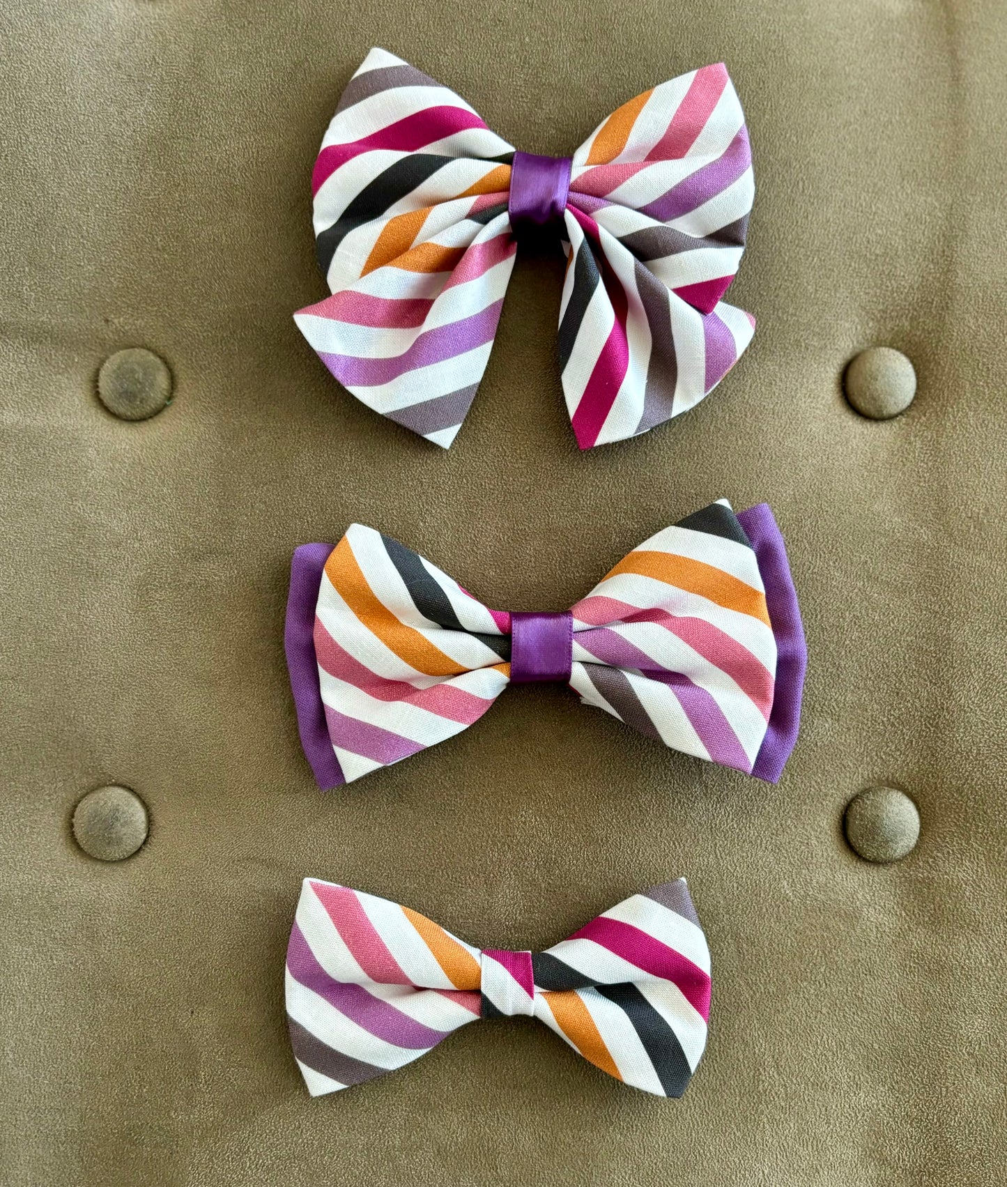 Bright Stripes in Scarves and Bows