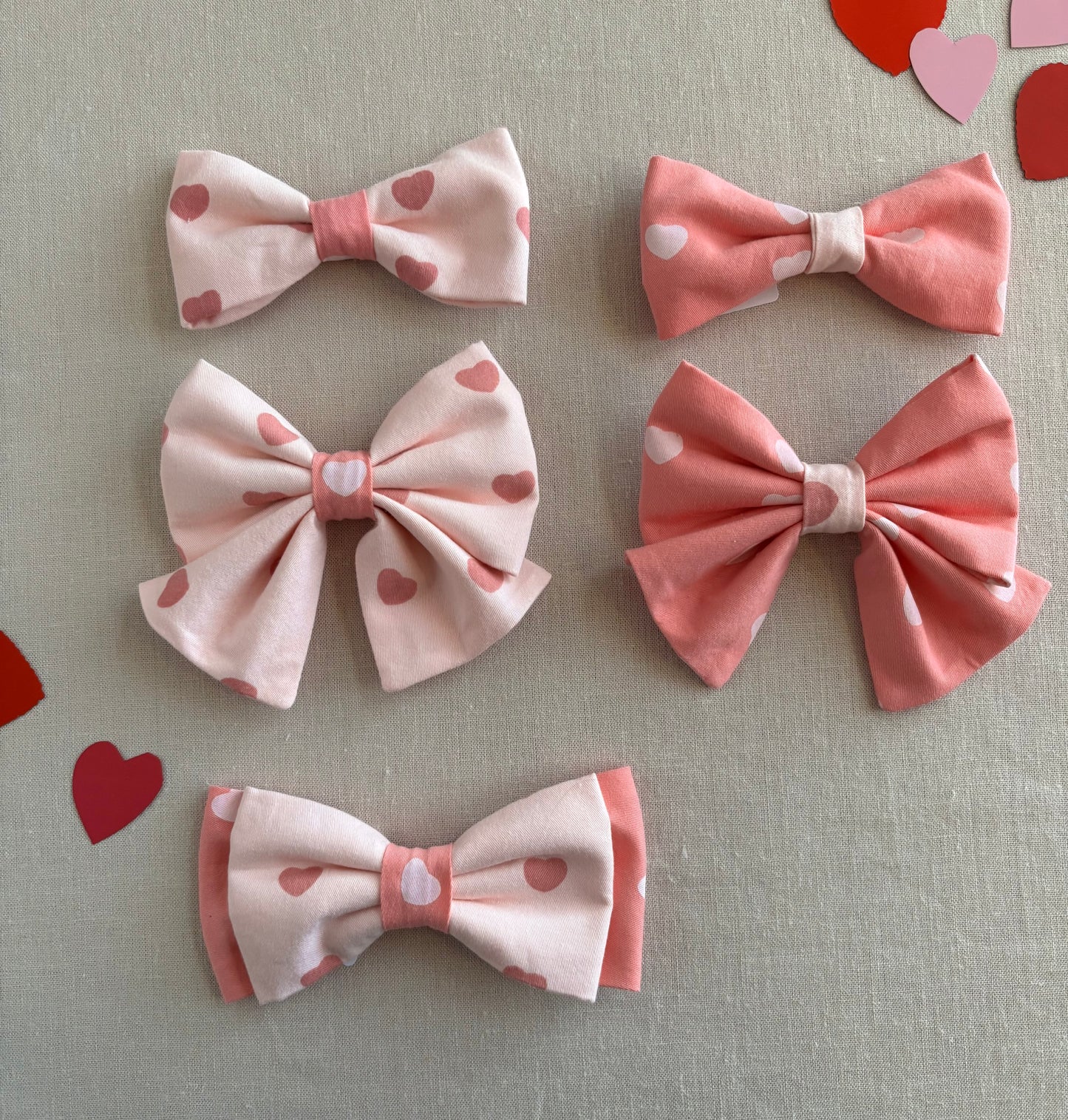 Pink Heart Scarves and Bows in 2 Color Choices
