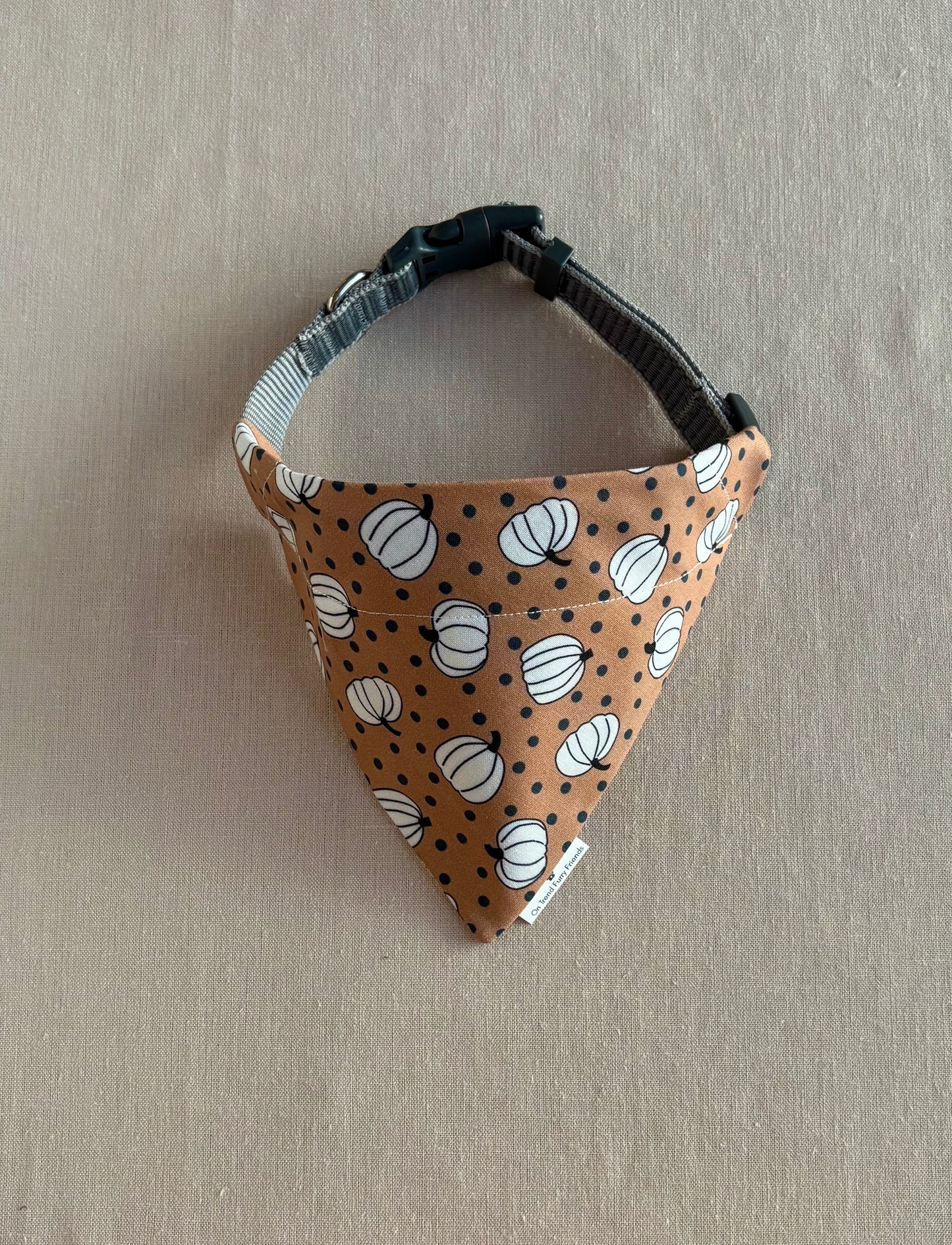 Whimsical Pumpkin & Polka Dot Scarf