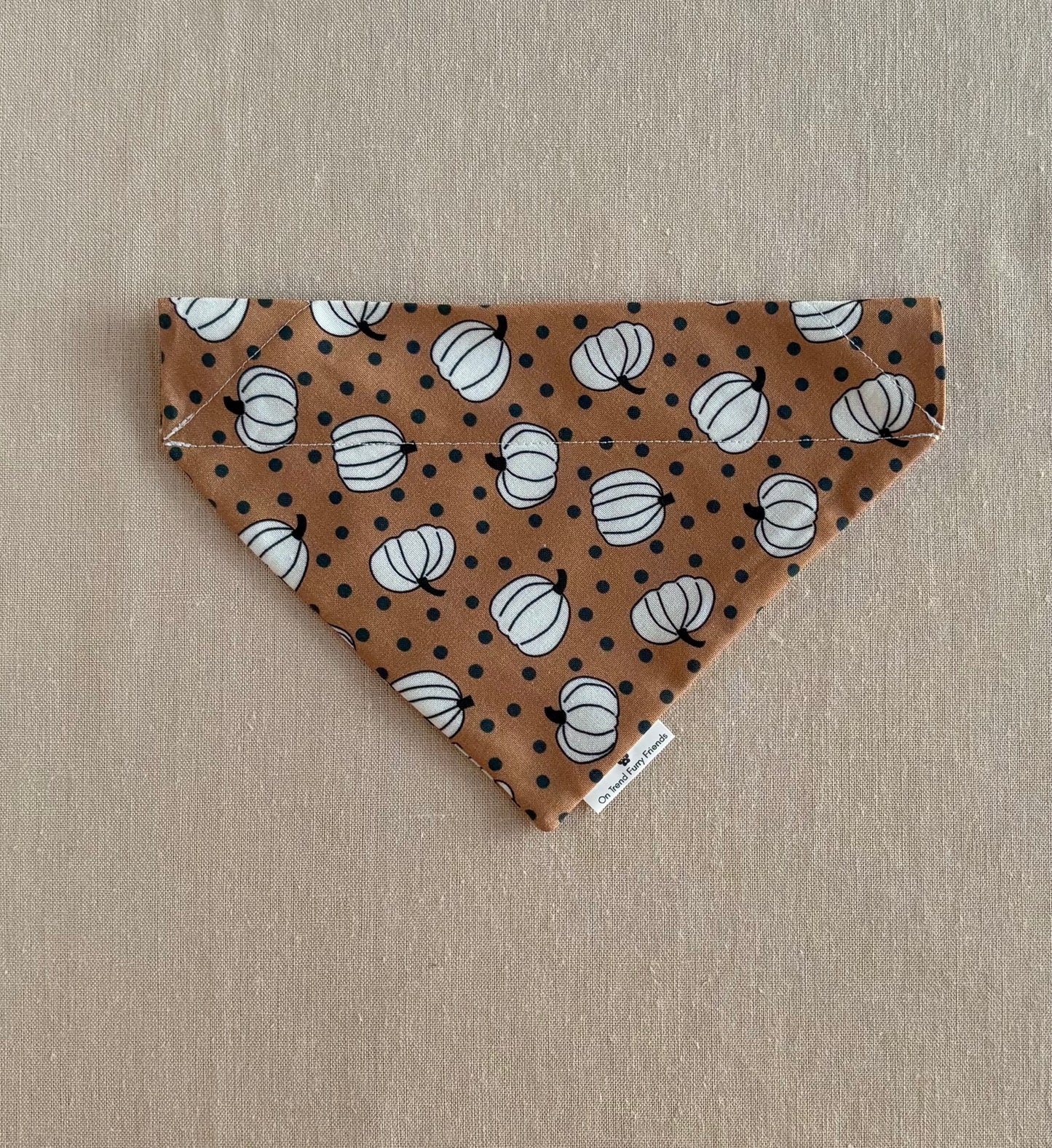 Whimsical Pumpkin & Polka Dot Scarf
