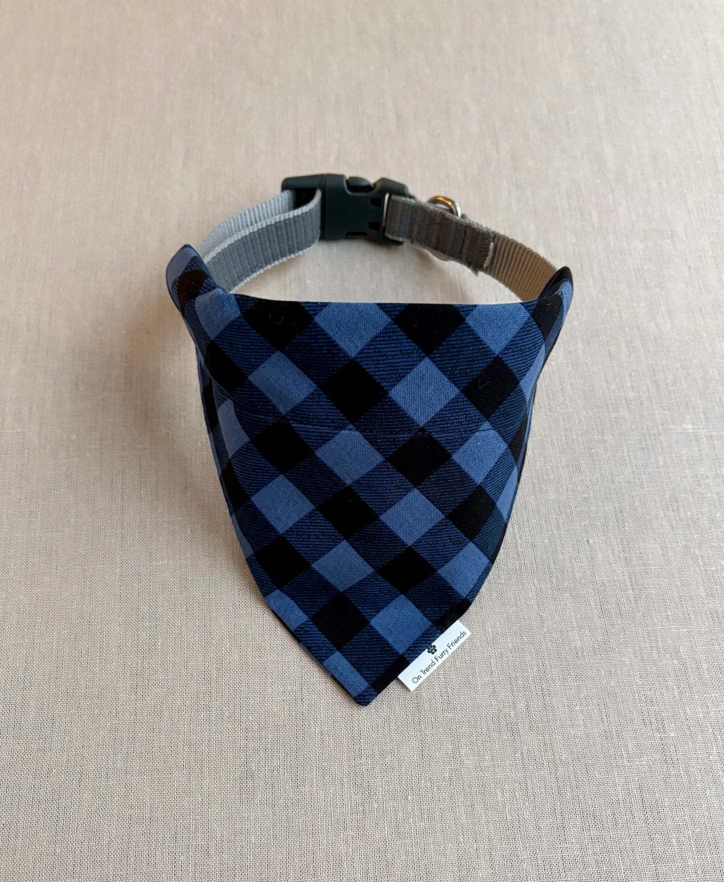 Blue and Black Classic Plaid Pet Scarf