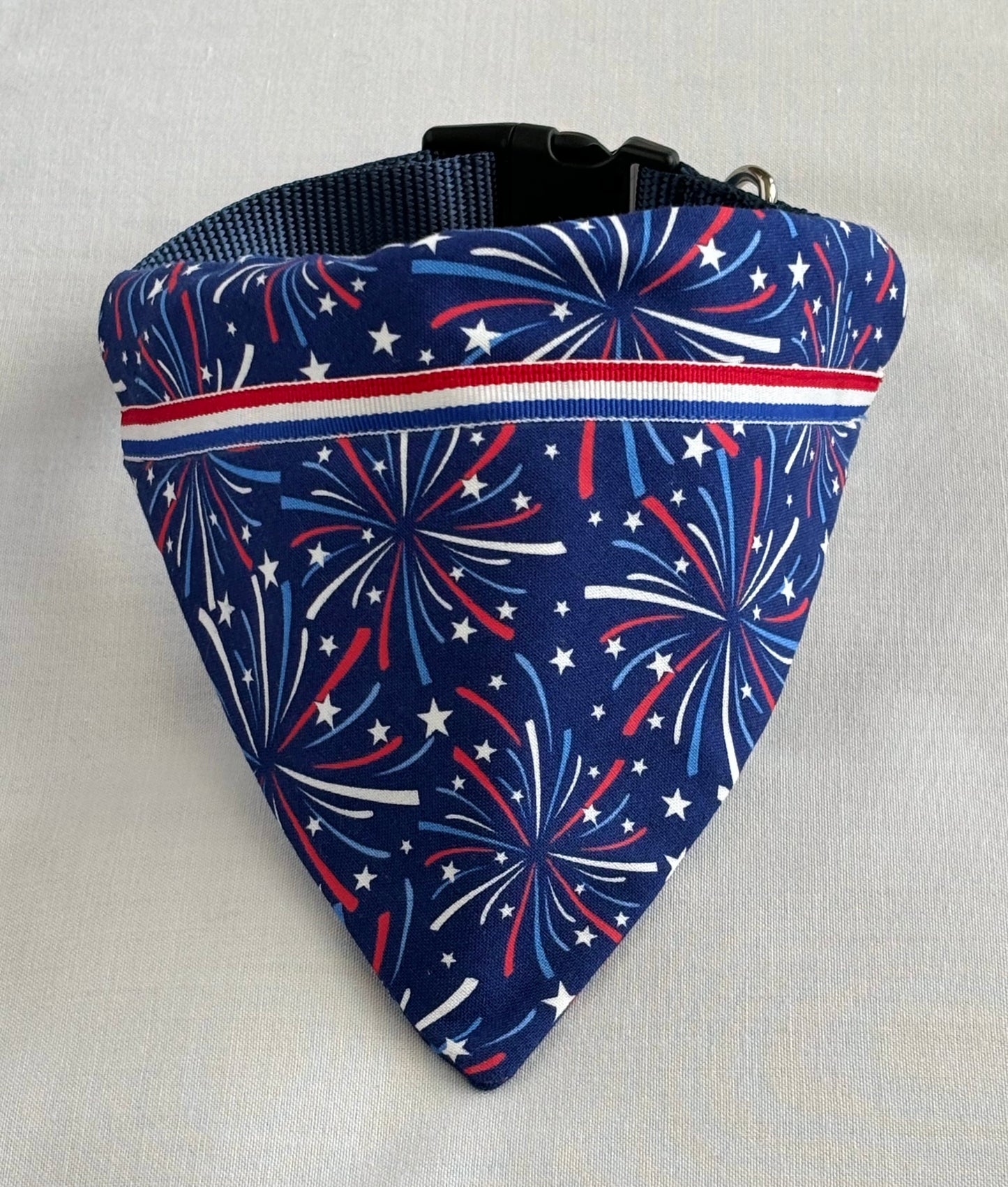 Fireworks Pet Scarves with Ribbon Detail for all your Patriotic Events!