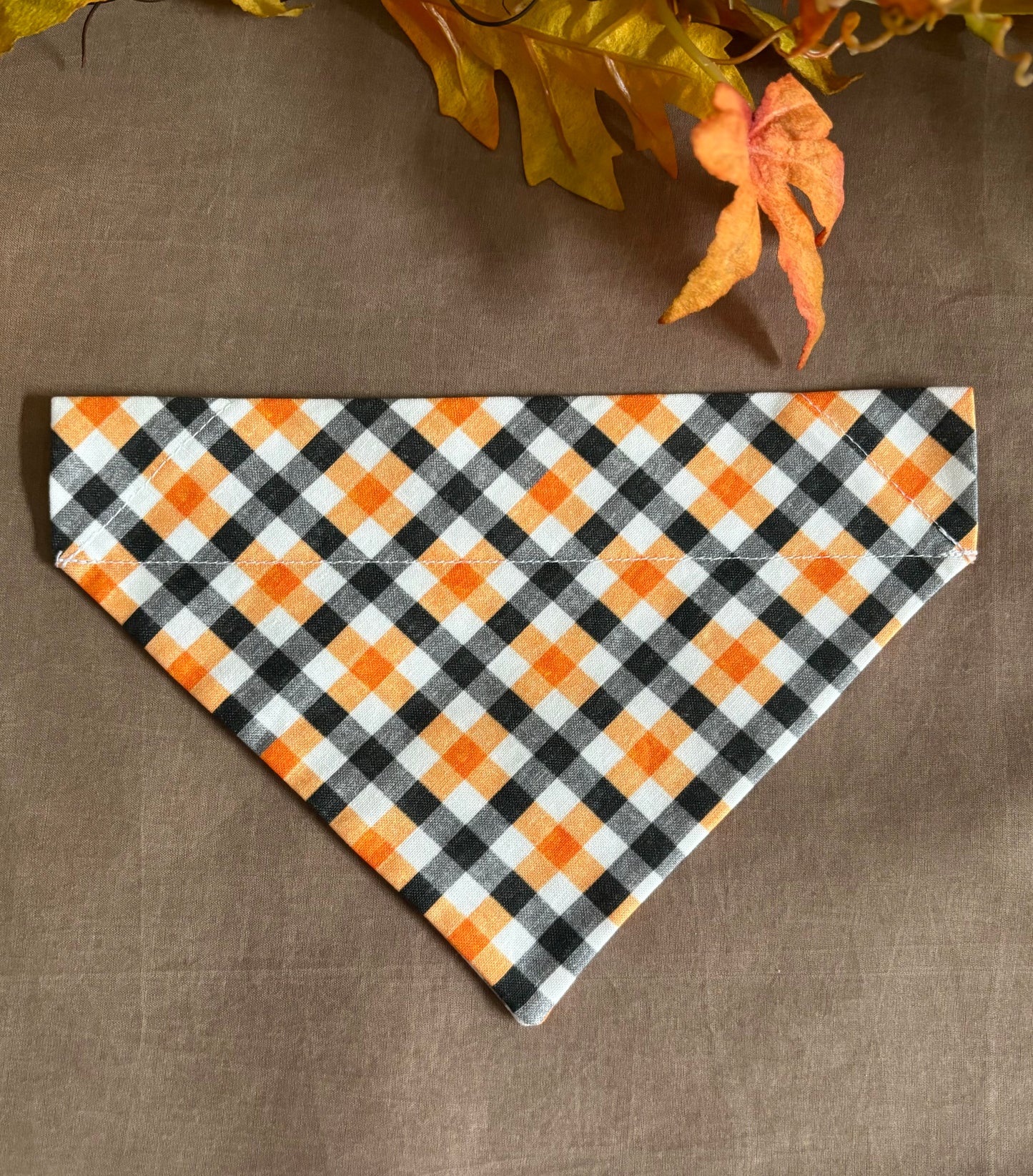 Halloween Plaid Pet Scarf and Bows