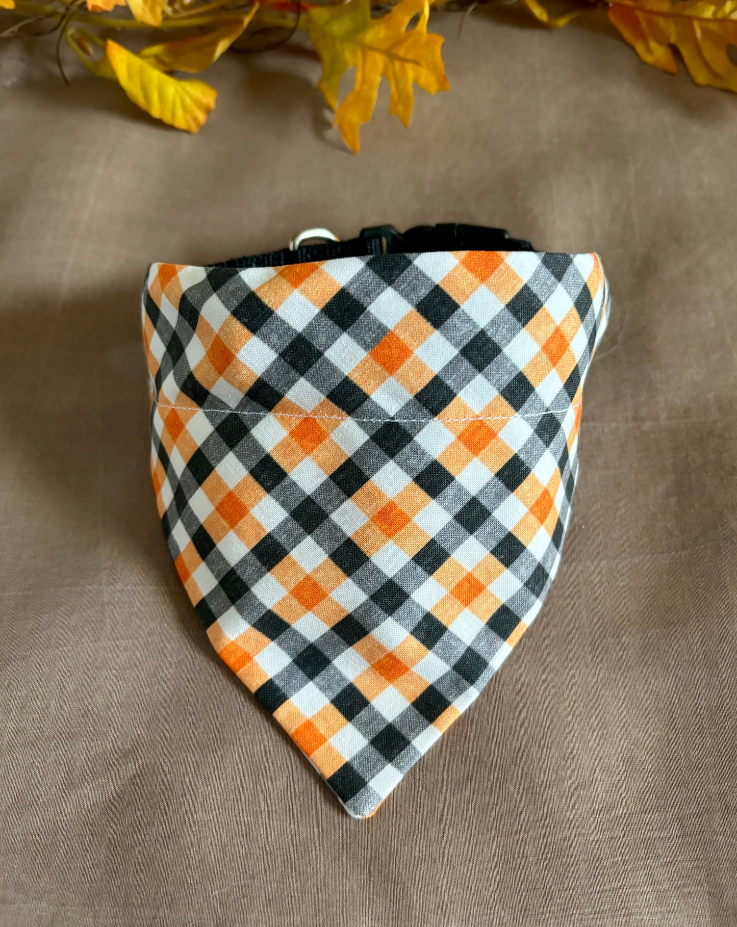 Halloween Plaid Pet Scarf and Bows