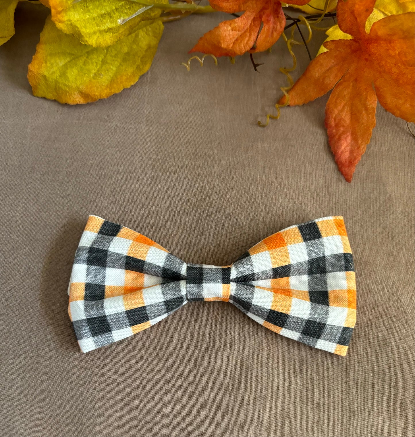 Halloween Plaid Pet Scarf and Bows