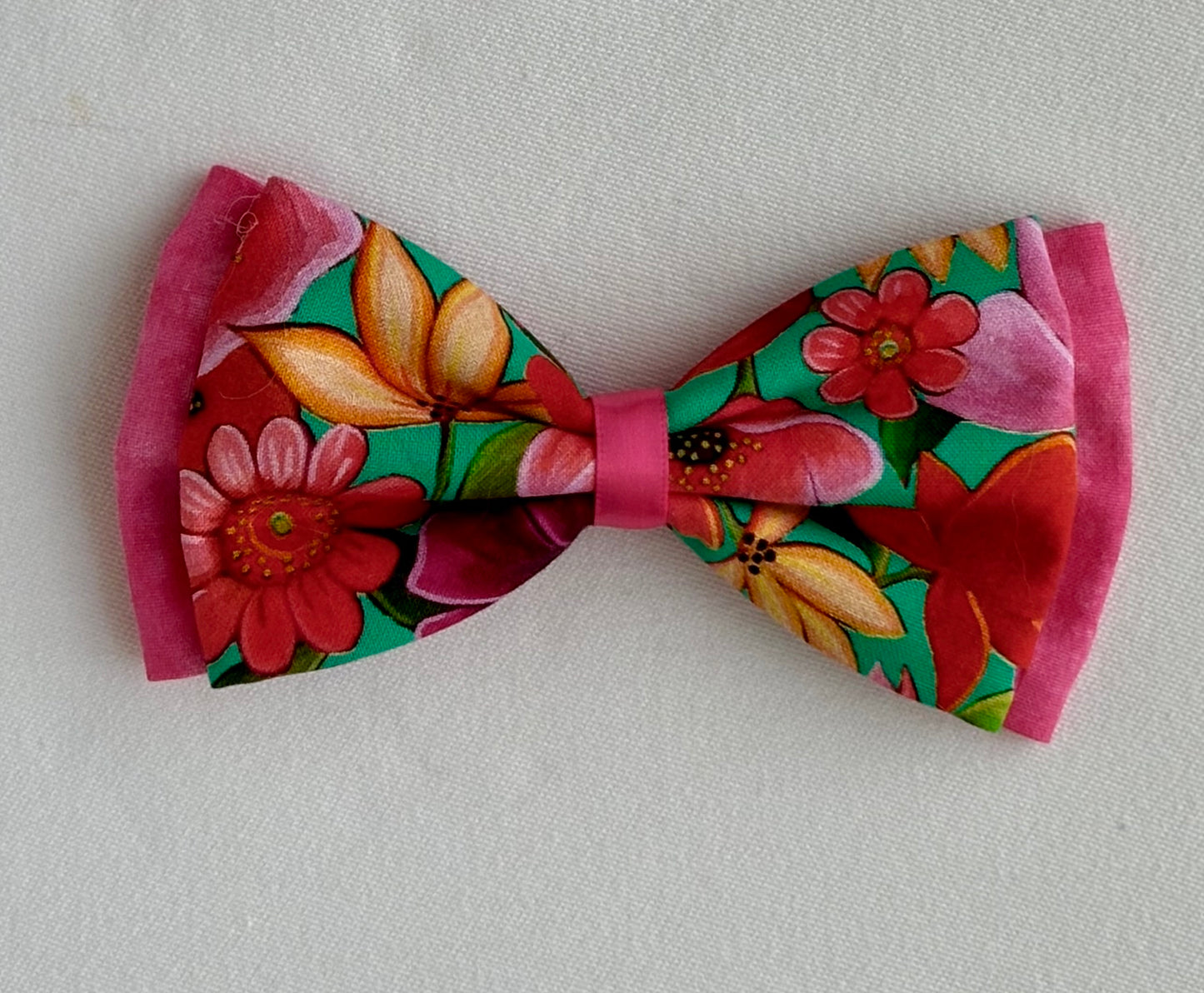 Bright Hawaiian Flowers - Double Pet Bow - New for Summer!