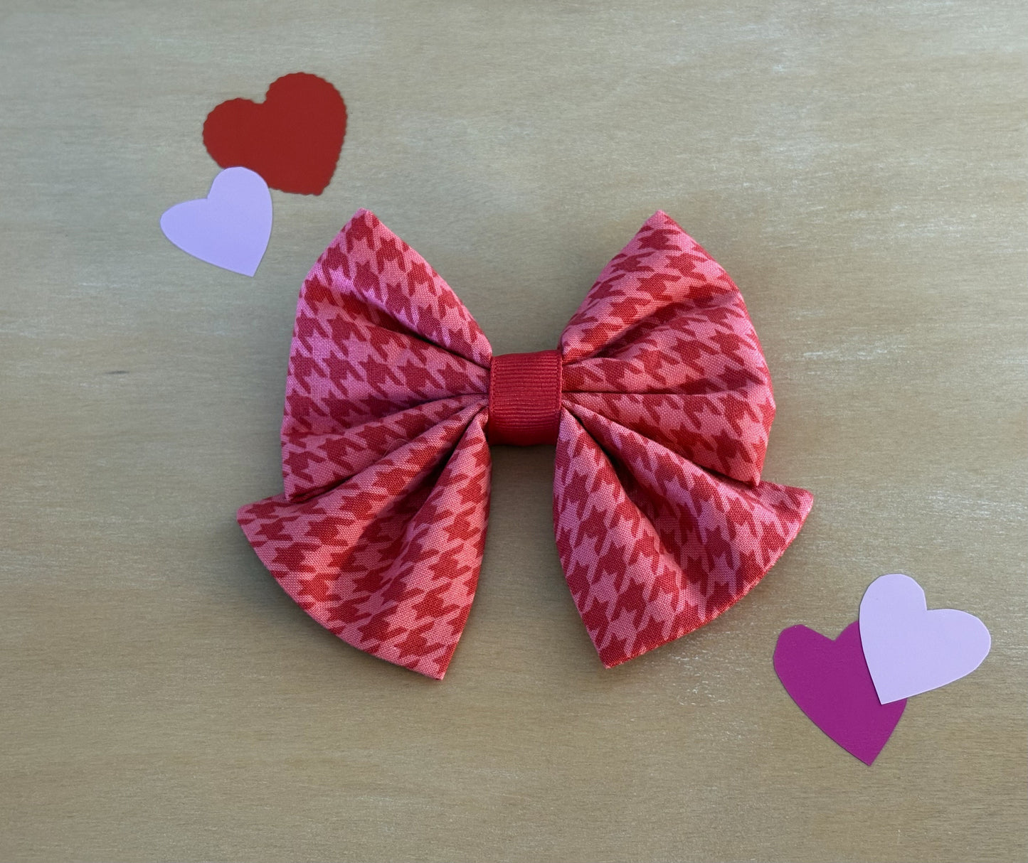 Red Houndstooth Pet Scarf and Bows