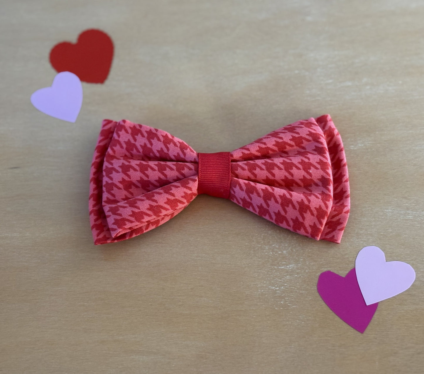 Red Houndstooth Pet Scarf and Bows