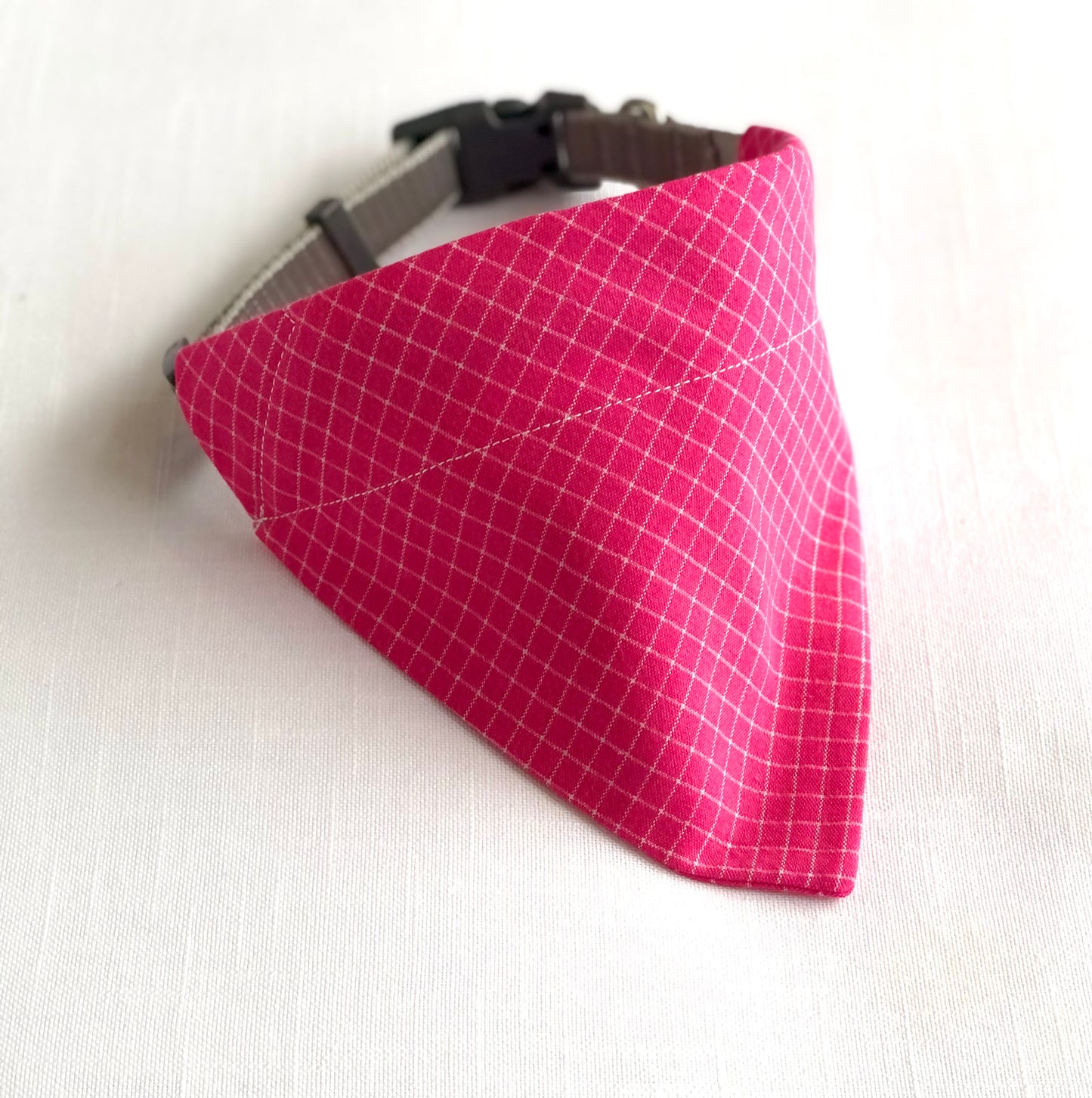 Hot Pink Plaid Pet Scarf