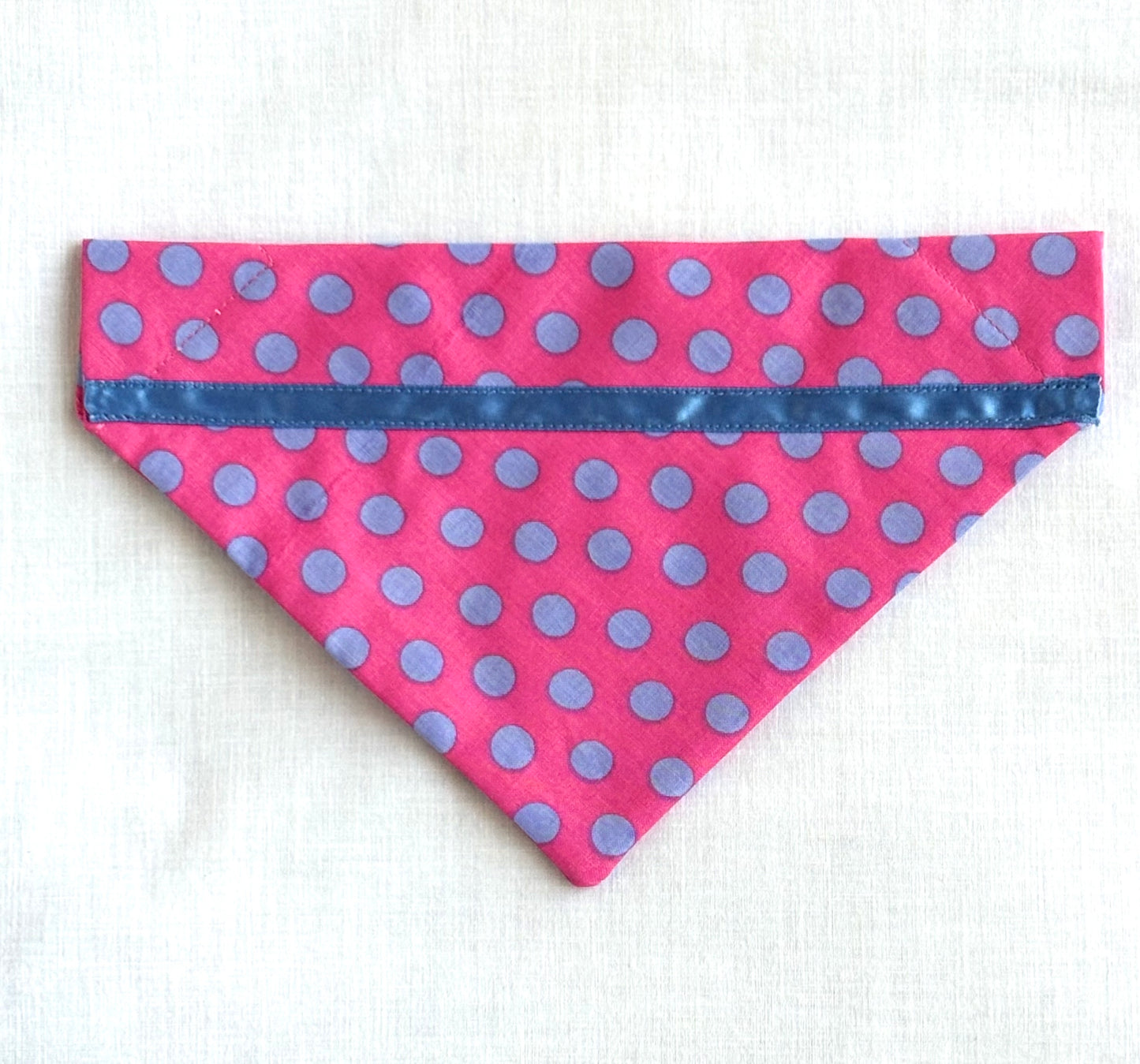 Top Dog!  Pink Polka Dots Pet Scarf Trimmed with Ribbon