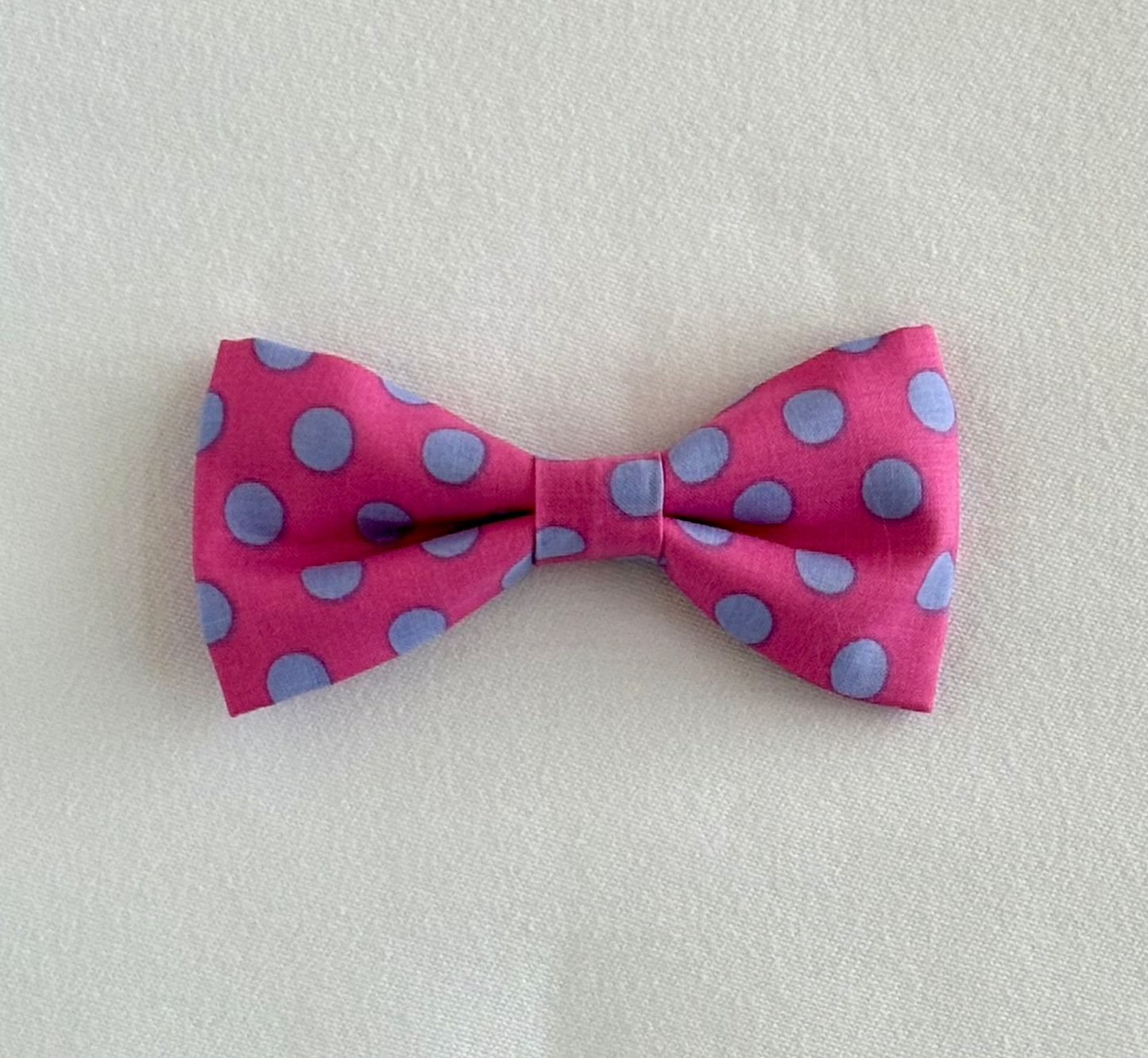 Bright Pink with Polka Dots - Small Pet Bow - New for Summer!