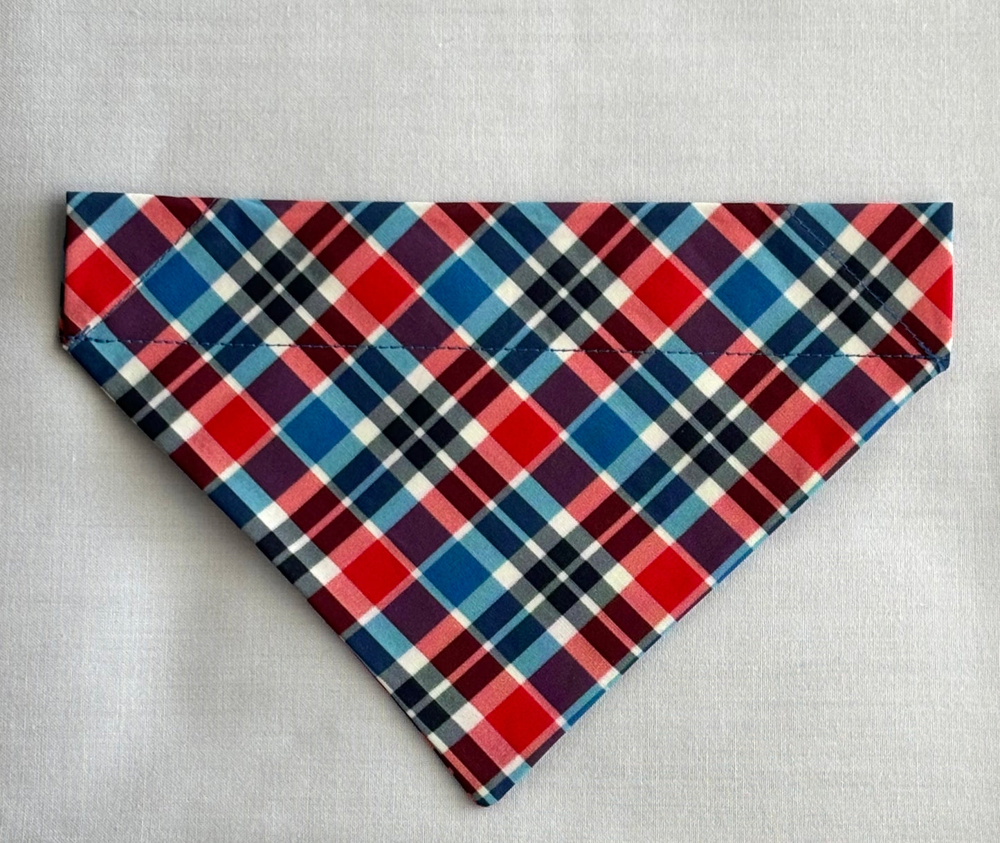 Red, White & Blue Plaid Pet Scarves for all your Patriotic Events!