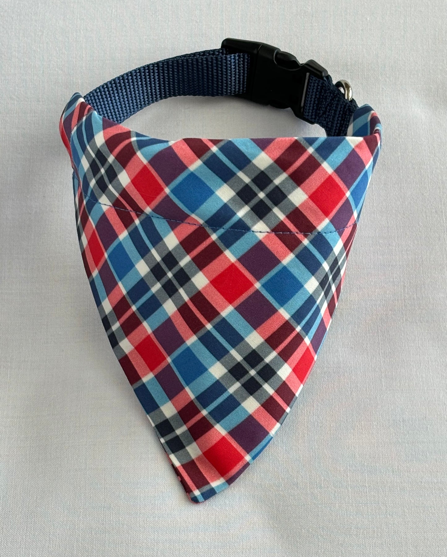 Red, White & Blue Plaid Pet Scarves for all your Patriotic Events!