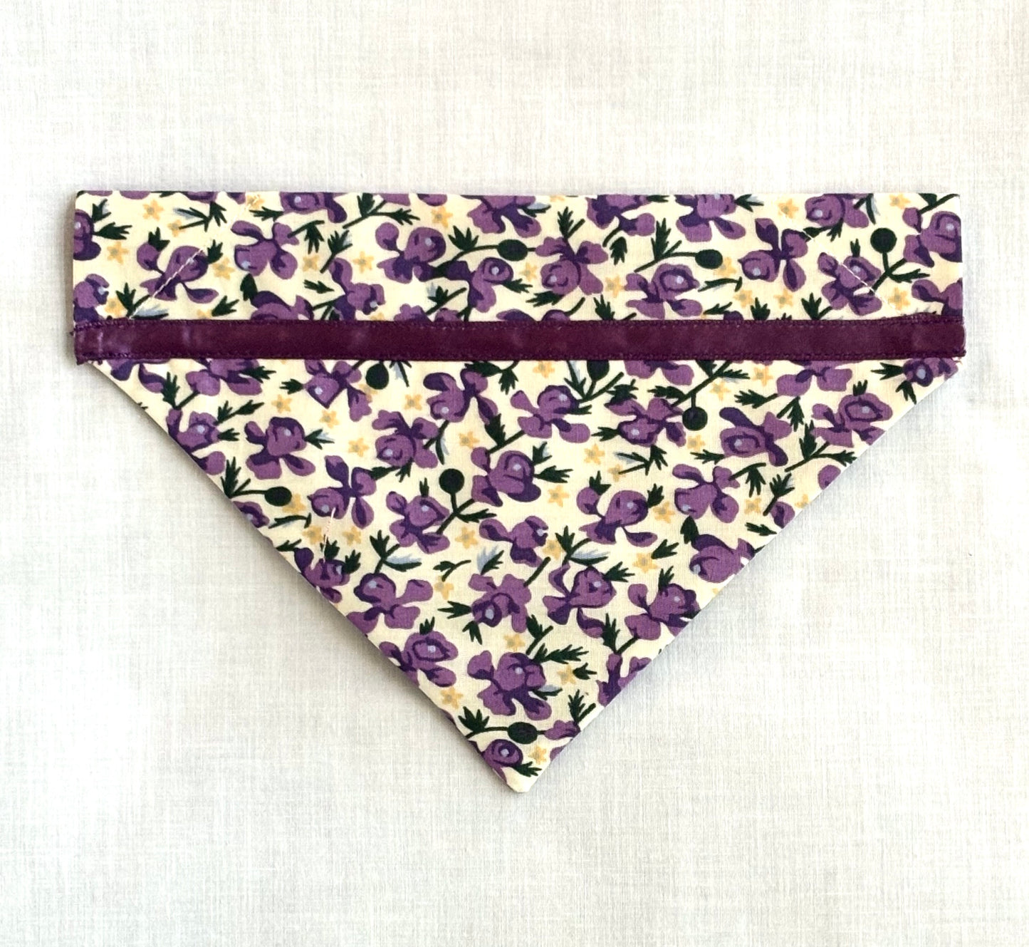 Top Dog! Purple Iris Pet Scarf Trimmed with Ribbon