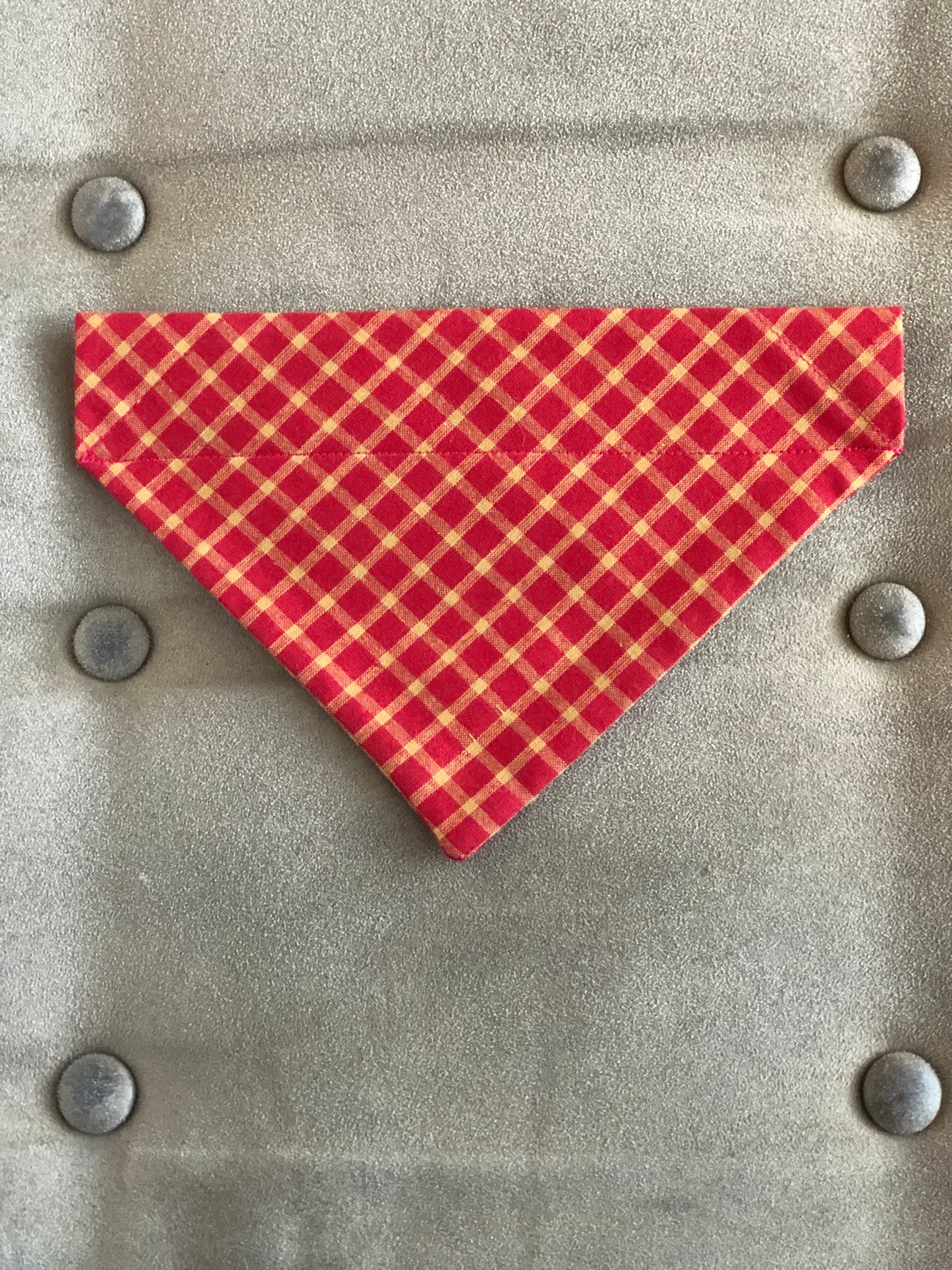 Red and Gold Plaid Pet Scarf