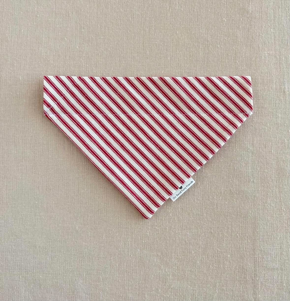 Red Ticking Stripe Scarf
