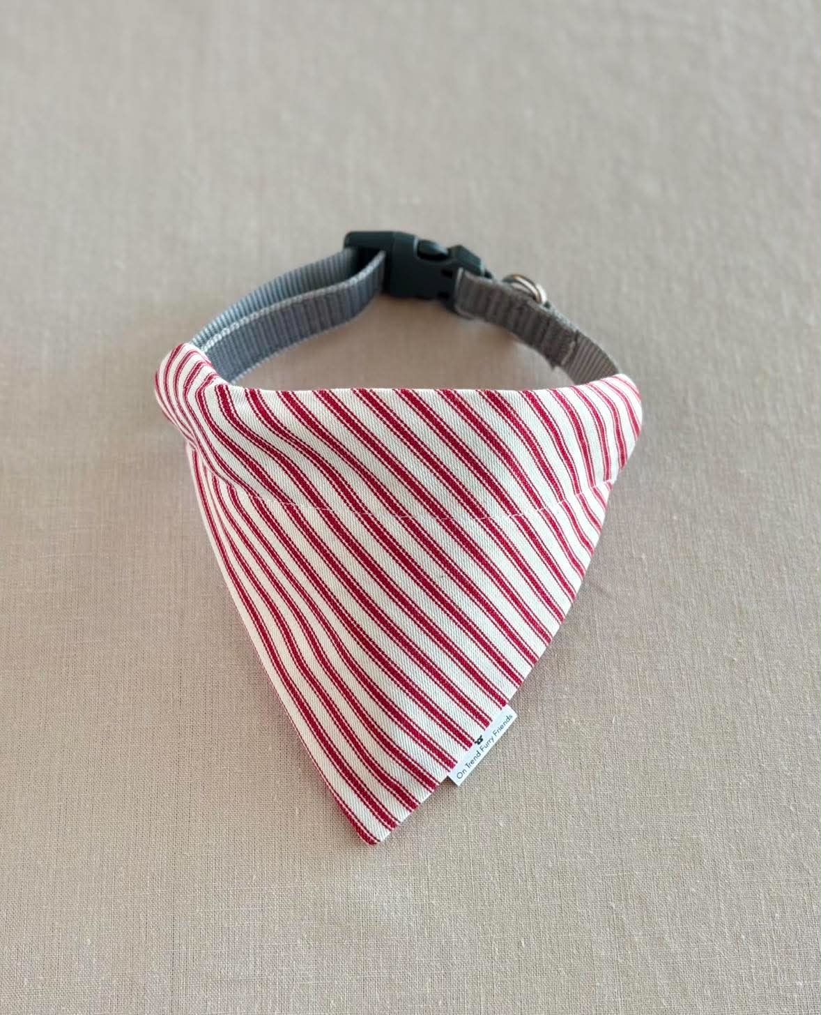 Red Ticking Stripe Scarf