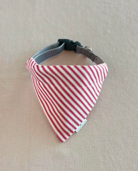 Red Ticking Stripe Scarf