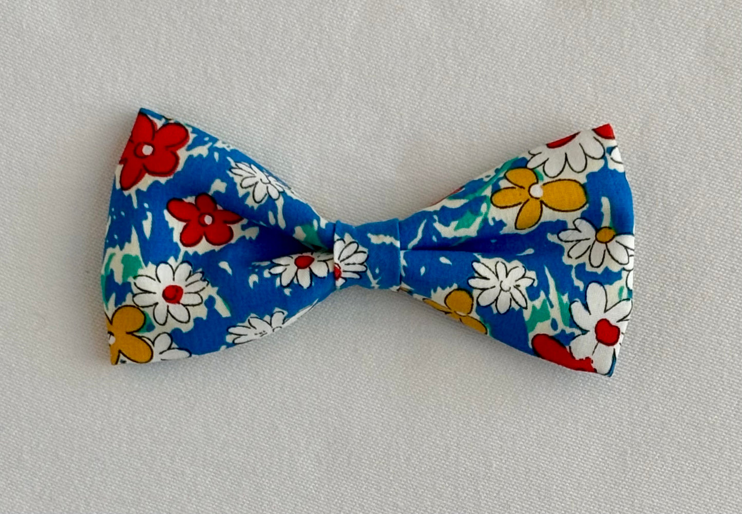 Red, Yellow and Blue Blossoms - Small Pet Bow - New for Summer!