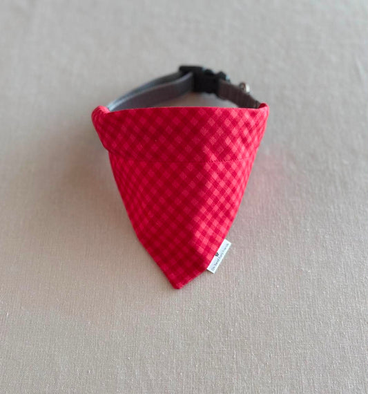 Cheerful Red on Red Gingham Scarf