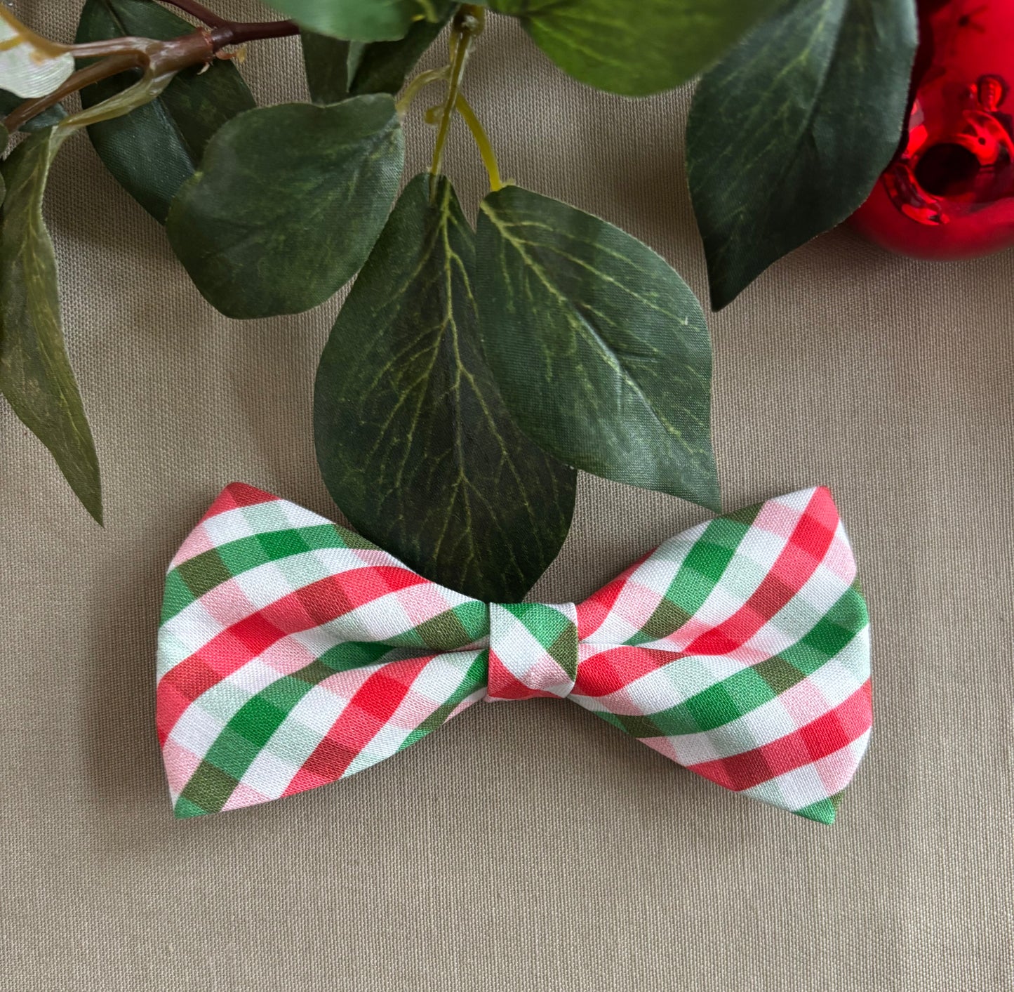 Red and Green Christmas Plaid Scarves and Bows