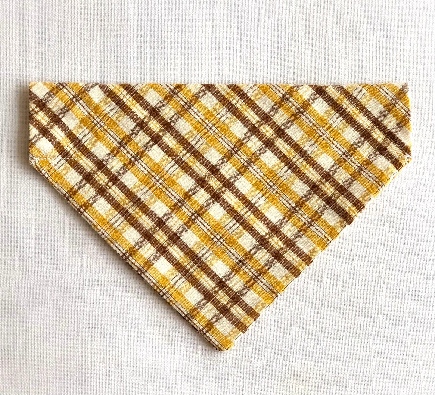 Yellow, Tan and White Plaid Scarf