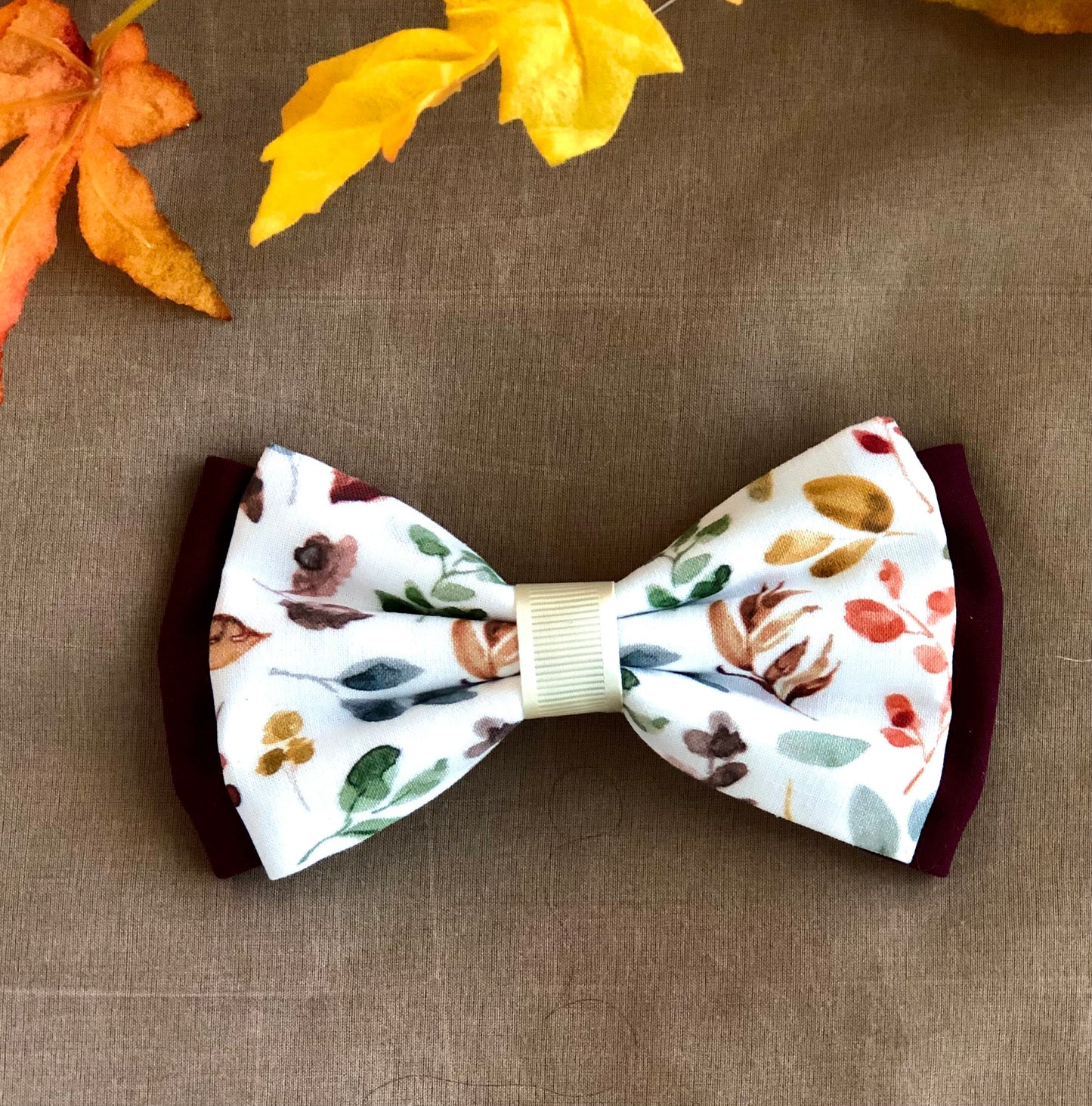 Fall Plaid and Fall Foliage in Scarves and Bows