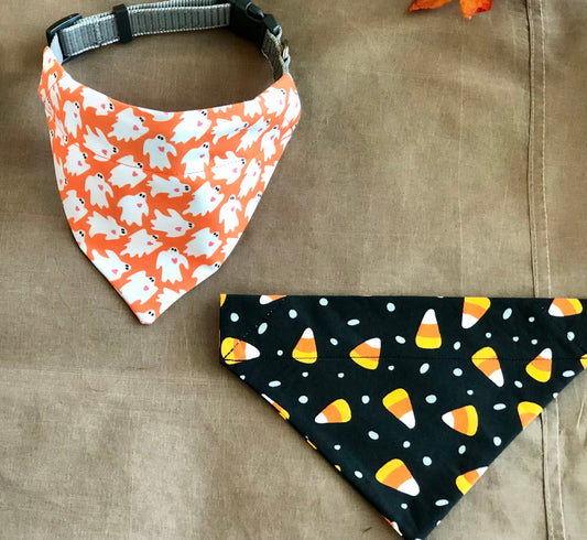 Ghost and Candy Corn Pet Scarves - Choose one or Both!