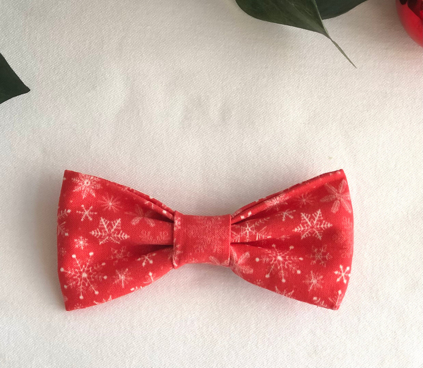 Snowflakes on Red in Scarves and Bows