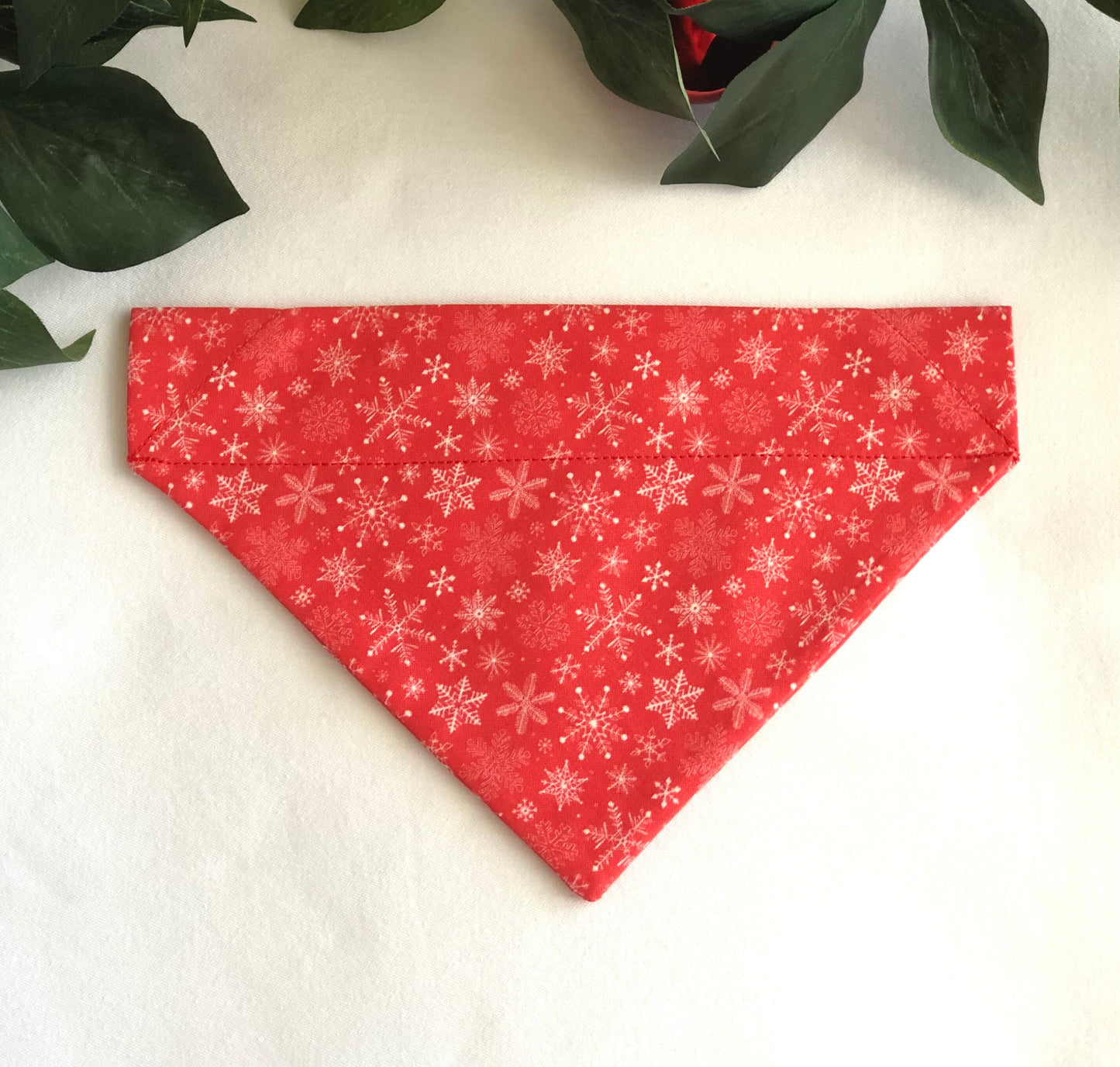 Snowflakes on Red in Scarves and Bows
