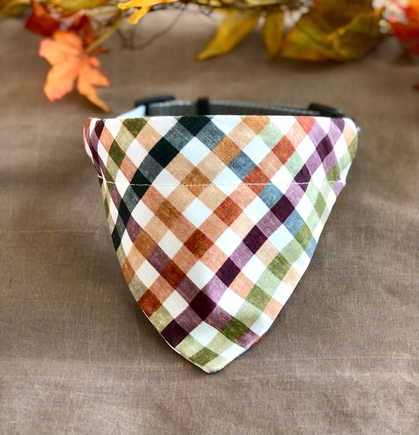 Fall Plaid and Fall Foliage in Scarves and Bows