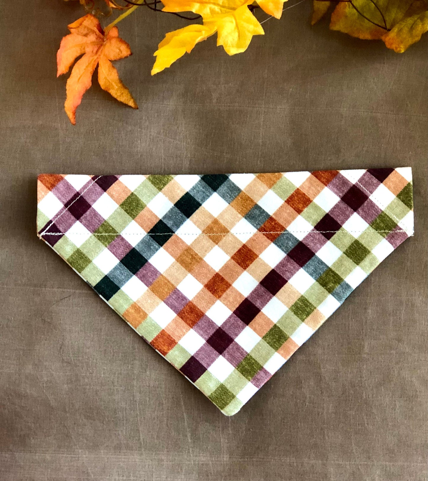 Fall Plaid and Fall Foliage in Scarves and Bows