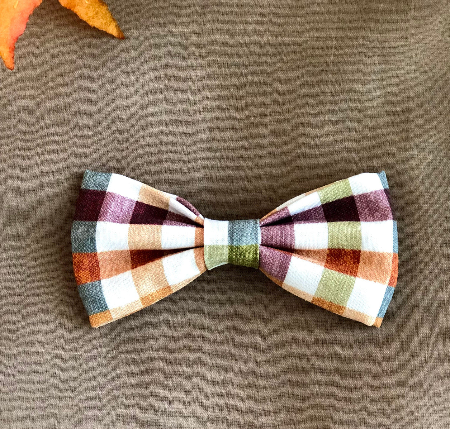 Fall Plaid and Fall Foliage in Scarves and Bows