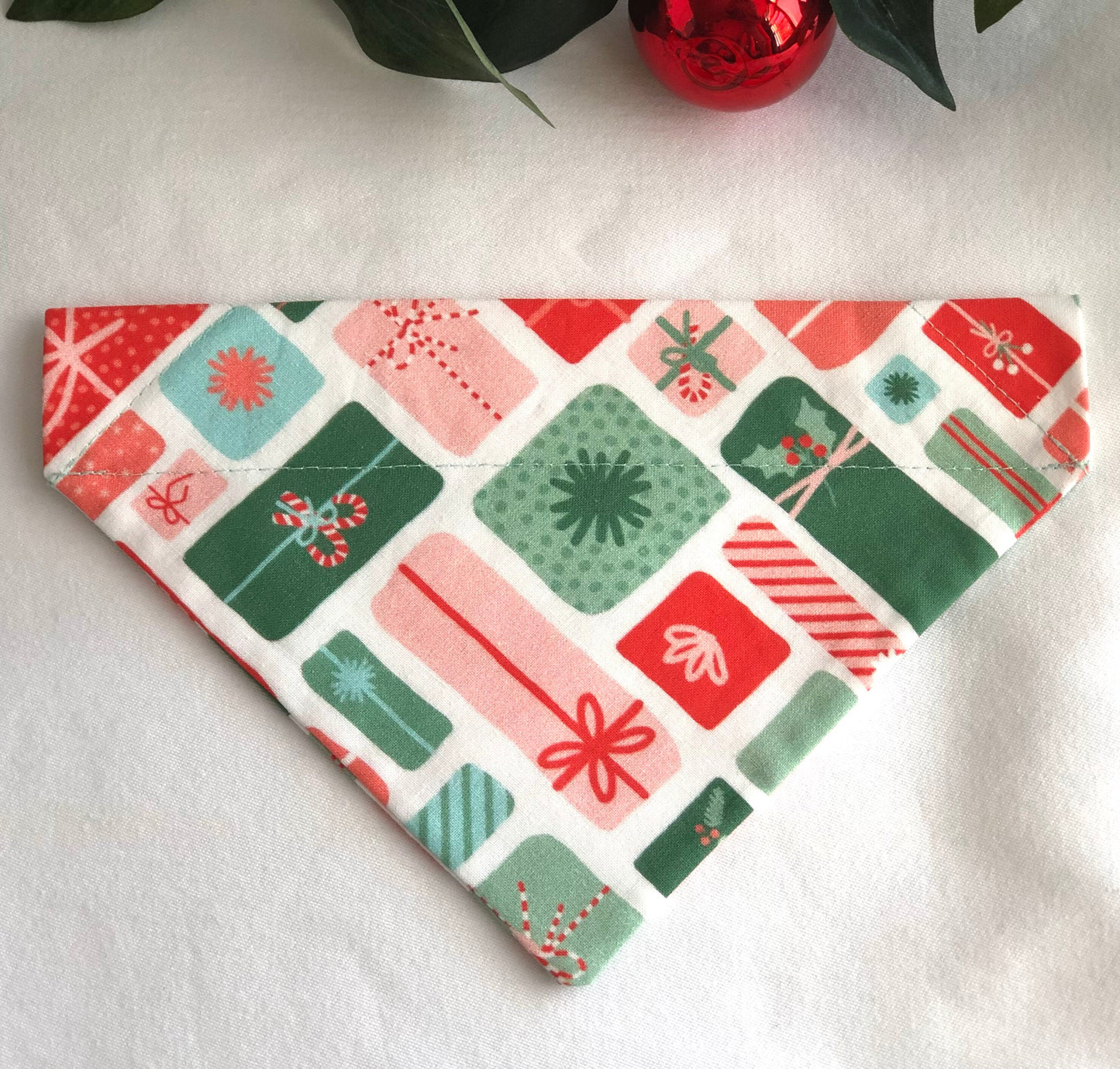 Festive Scarves in Peppermint Stripes and Wrapped Gift Prints