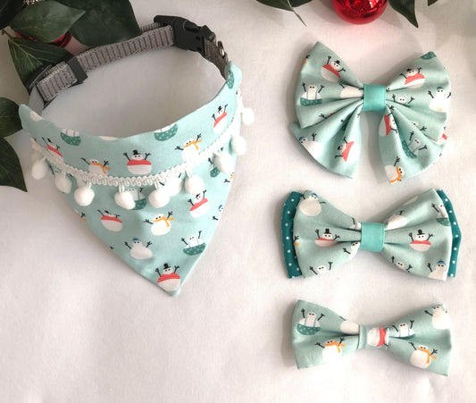 Silly Snowmen Pet Scarves and Bows